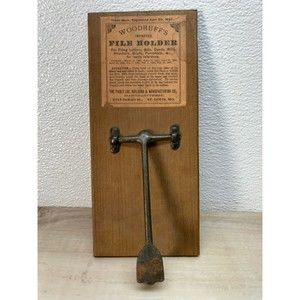 Antique April 29 1884 Woodruff's Wood Improved File Holder Only  Made in USA